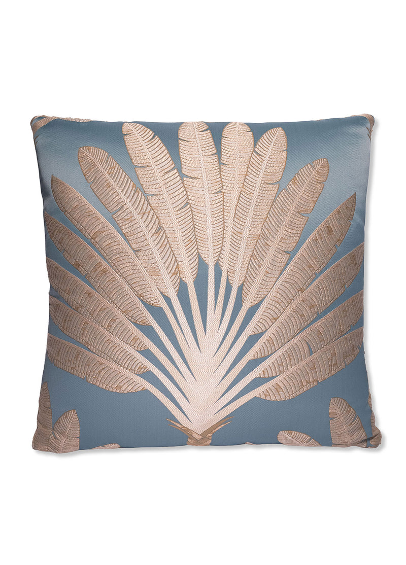 Turkuaz Palmiye Desenli Yastık