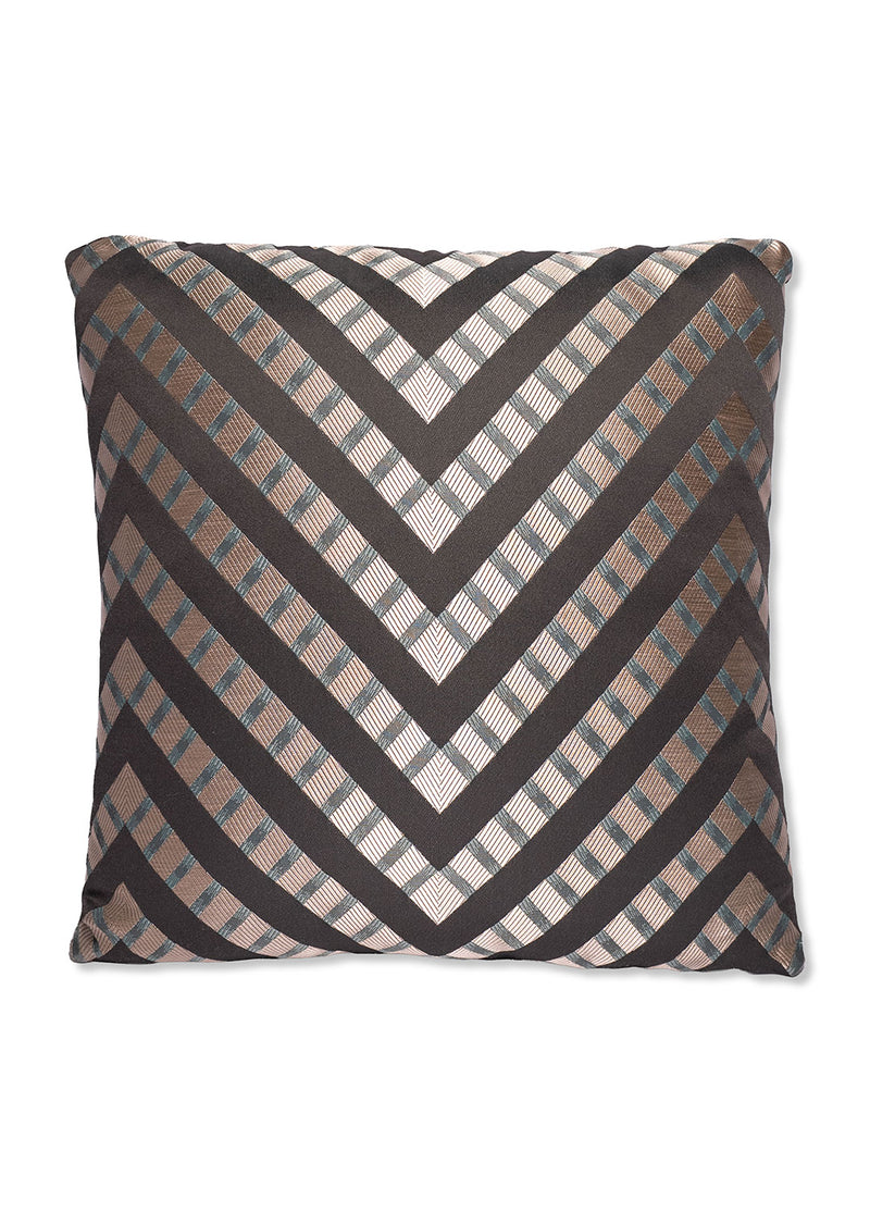 Gri Zikzak Desenli Yastık