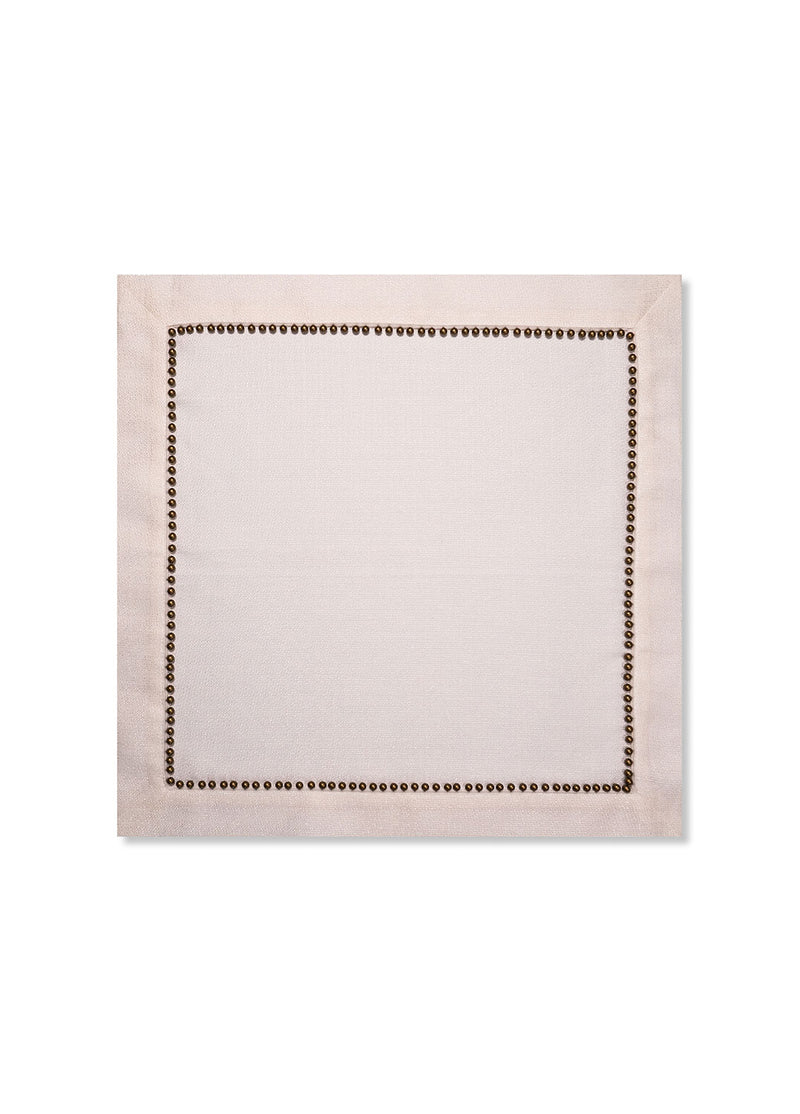 Boncuk Detaylı Beyaz Keten Peçete