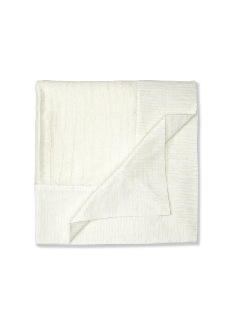 Parlak Beyaz Dokulu Masa Örtüsü