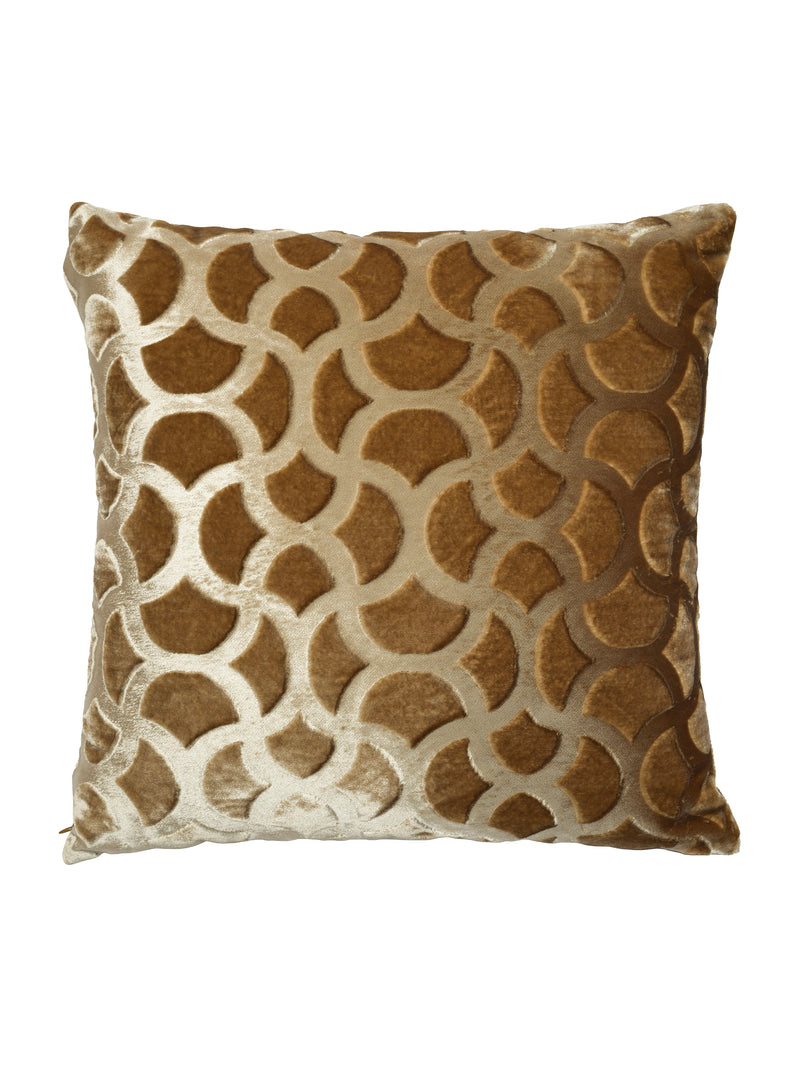 Kadife Kahverengi Dokulu Yastık