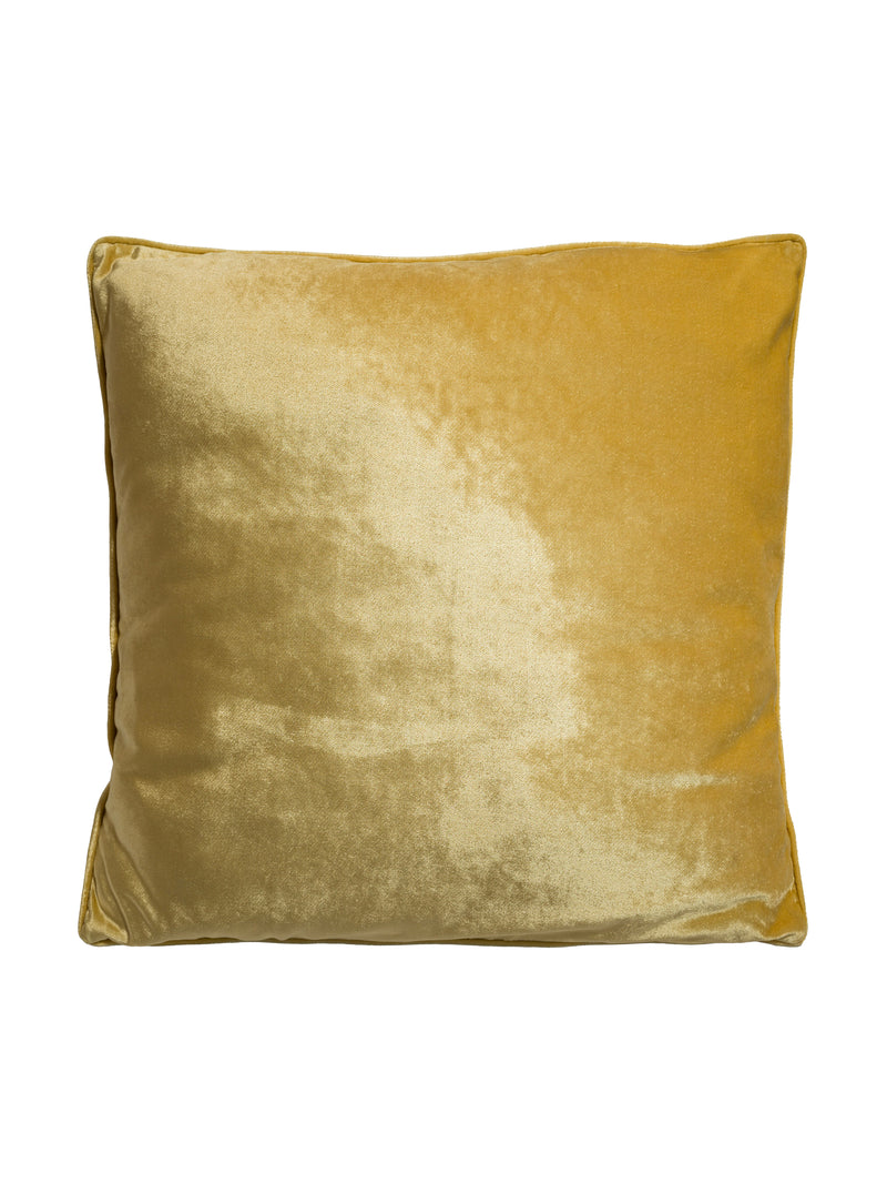 Sarı Kadife Dokulu Yastık