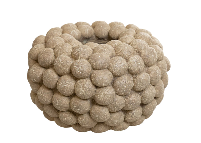 Deniz Kestanesi Dokulu Krem Rengi Vazo